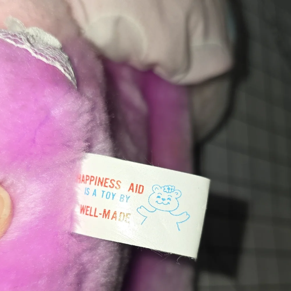 Pink and Purple Bunny Rabbit‎ Plush Stocking, Vintage 1985